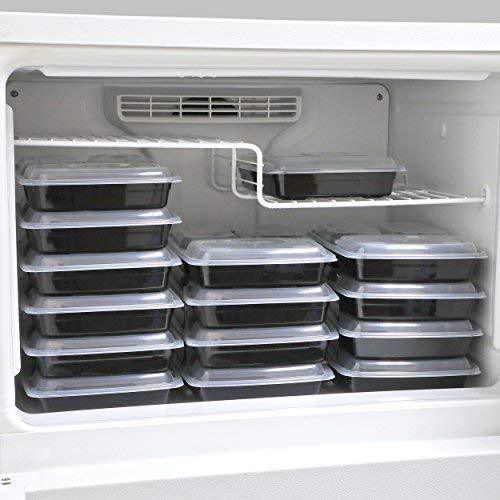 CulinWare Meal Prep Containers [15 Pack] 3 Compartment with Lids, Food Containers, Lunch Box | BPA Free | Stackable | Bento Box, Microwave/Dishwasher/Freezer Safe, Portion Control, 21 day fix (32 oz)