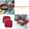 KeShi Kitchen Oven Mitts Set, Oven Mitts and Pot Holders, Heat Resistant with Quilted Cotton Lining, Non-Slip Surface 4 Pieces for Cooking, Baking, Grilling, Barbecue (Gray)