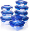 Utopia Kitchen Glass Food Storage Container Set - Blue - 18 Pieces Set (9 Containers and 9 Lids) Reusable Multipurpose Use for Home Kitchen or Restaurant - BPA Free