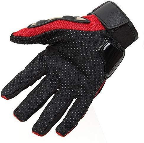 Tcbunny Pro-biker Motorbike Carbon Fiber Powersports Racing Gloves (Red, X-Large)