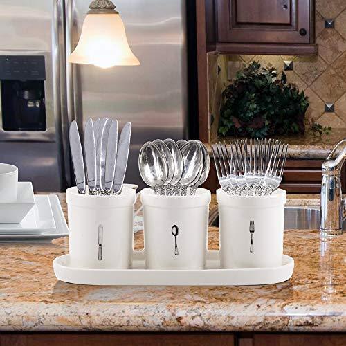 3 Glass Mason Jars with Black Chalk Label - 17 Ounces Clear Chalkboard Mugs on Galvanized Caddy with Handle - Home and Party Drinkware Set, Utensil Organizer, Vintage Rustic Decor Set