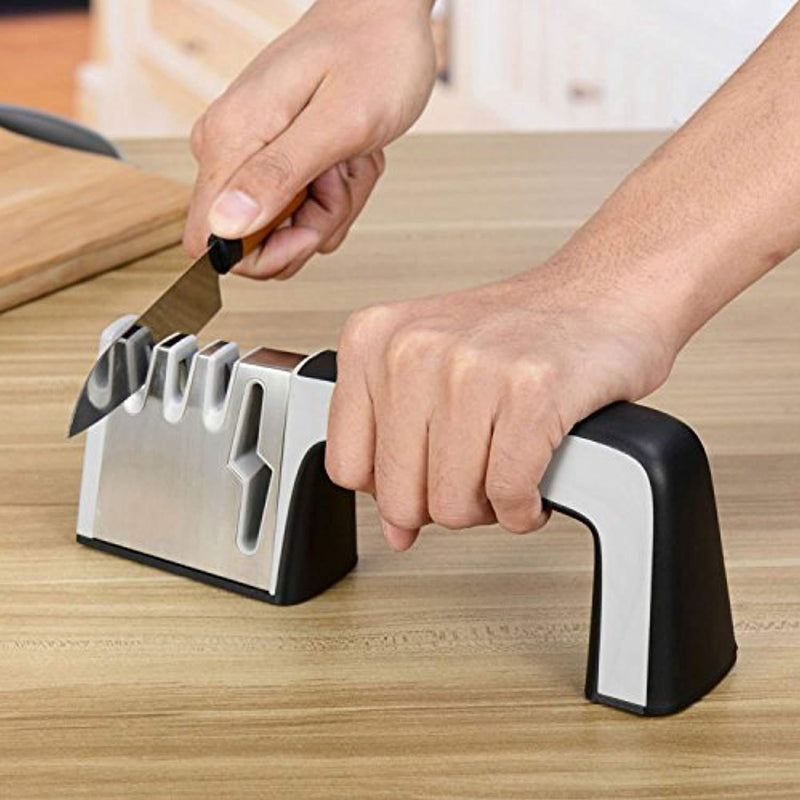 Knife Sharpening System, 4 in 1 Knife Scissors Sharpener Maintaining Kitchen & Sport Knives, Kitchen Shears