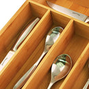 Utopia Kitchen Bamboo Silverware Organizer- 5 Compartments - Bamboo Drawer Organizer Tray - Bamboo Hardware Organizer