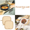 KeShi Kitchen Oven Mitts Set, Oven Mitts and Pot Holders, Heat Resistant with Quilted Cotton Lining, Non-Slip Surface 4 Pieces for Cooking, Baking, Grilling, Barbecue (Gray)