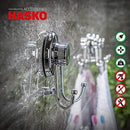 HASKO accessories - Powerful Vacuum Suction Cup Hook Holder - Organizer for Towel, Bathrobe and Loofah - Strong Stainless Steel Hooks for Bathroom & Kitchen, Towel Hanger Storage, Chrome (2 Pack)