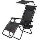 Zero Gravity Chair Lounge Patio Chairs with Canopy Cup Holder