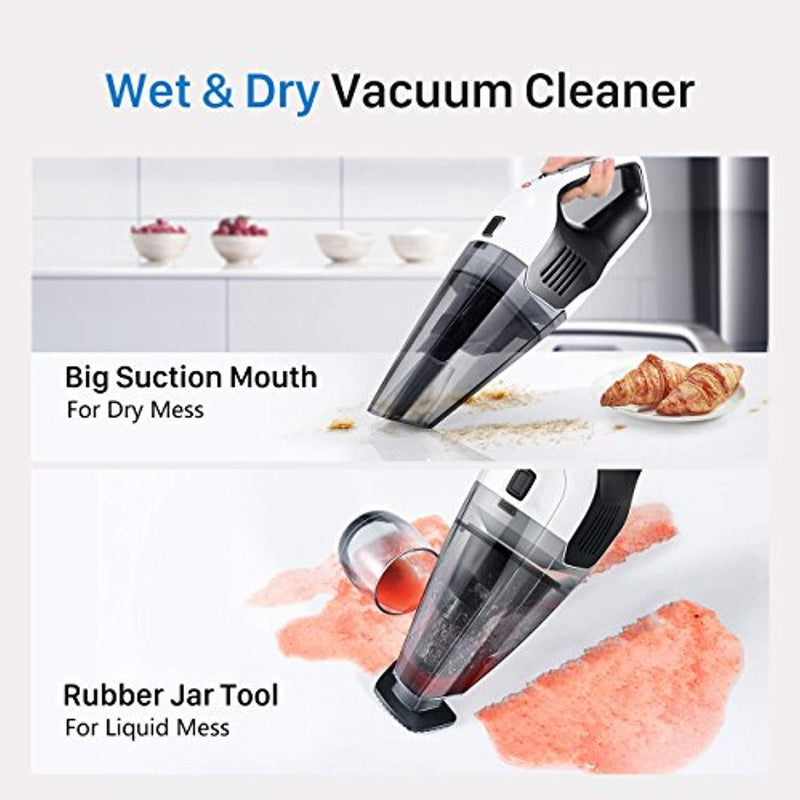 Handheld Vacuum Cordless, Holife 6KPA Hand Vacuum Cleaner Rechargeable Hand Vac, 14.8V Lithium with Quick Charge, Lightweight Wet Dry Vacuum for Home Pet Hair Car Cleaning (Upgraded Version)