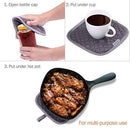 KeShi Kitchen Oven Mitts Set, Oven Mitts and Pot Holders, Heat Resistant with Quilted Cotton Lining, Non-Slip Surface 4 Pieces for Cooking, Baking, Grilling, Barbecue (Gray)