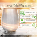 Stainless Steel Wine Glass Set is Stylish & Sturdy, Unbreakable Wine Glass Won't Fog or Scratch. Stemless Wine Tumblers Make Great Travel Or Camping Wine Glasses. Perfect Gift, Easy To Clean Wine Cups