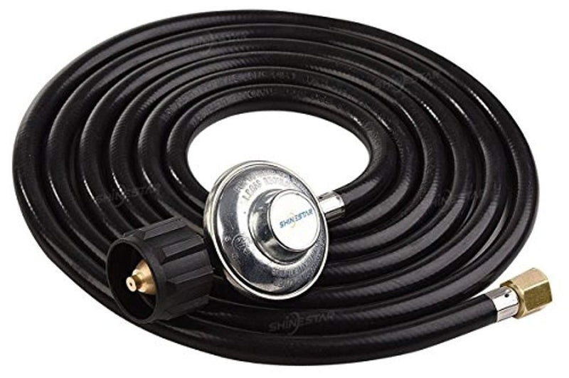 SHINESTAR Low Pressure Propane Regulator with 12ft LP Hose for Type1 Gas Tank, BBQ Grill Replacement with 3/8" Female Flare Fitting for Grill, Heater, Fire Pit and Generator-CSA Certified