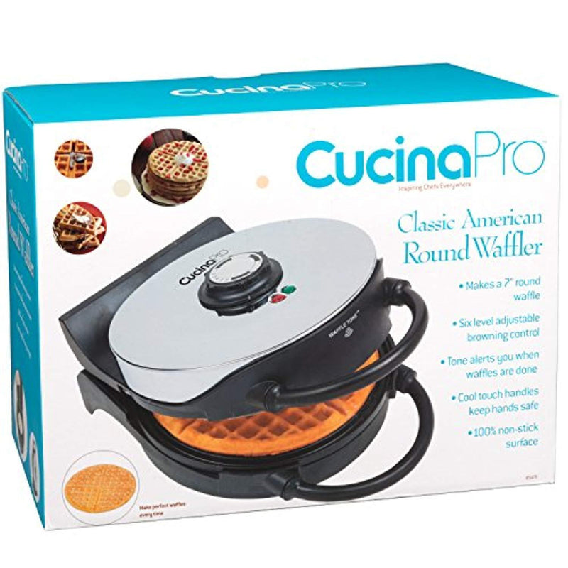 CucinaPro Waffle Maker- Non-stick American Waffler Iron with Adjustable Browning Control- Beeps When Ready