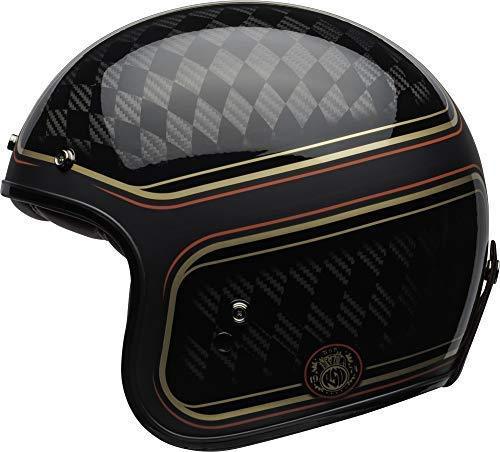 Bell Custom 500 Carbon Open-Face Motorcycle Helmet (Ace Cafe Tonup Black/White, X-Large)