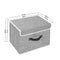 Storage Bins,Mee'life Set of Two Foldable Storage Box with Lids and Handles Storage Basket Storage Needs Containers Organizer With Built-in Cotton Fabric Closet Drawer Removable Dividers (Light Gray)