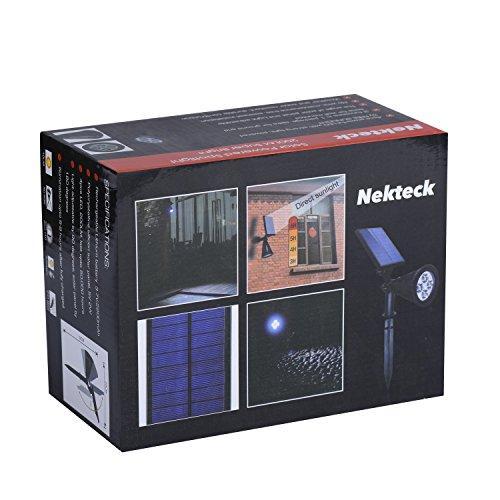 Nekteck Solar Powered Garden Spotlight - Outdoor Spot Light for Walkways, Landscaping, Security, Etc. - Ground or Wall Mount Options (2 Pack, White)
