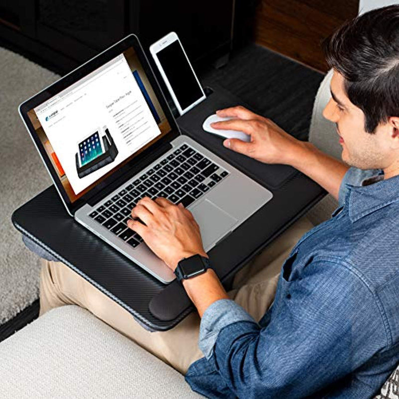 LapGear Home Office Pro Lap Desk - Black Carbon (Fits up to 17.3” Laptop)