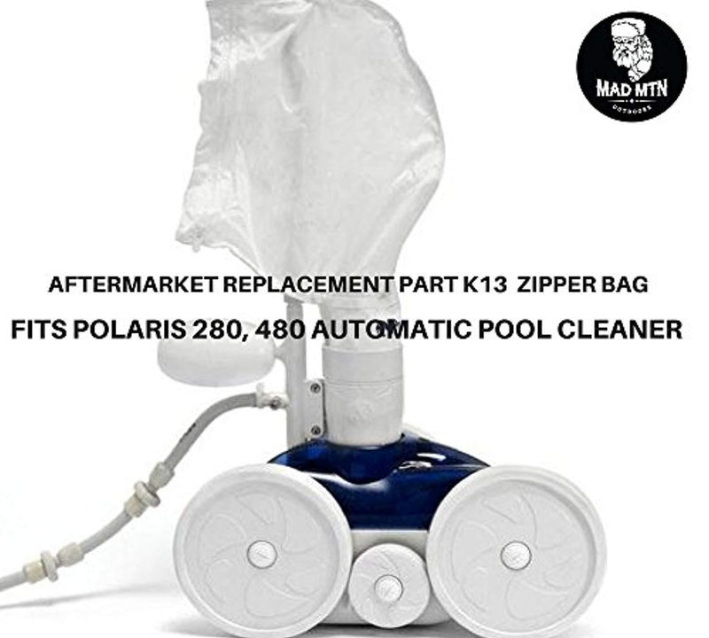 Mad MTN Outdoors 2 Pack Filter Pool Bags (Zipper) Fit 280, 480 Automatic Cleaner Replacement Part K13, K16 - Compatible All Purpose Leaf Catcher/Debris Mesh Collection Bags with Extra Large Chambers
