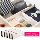 JONYJ Drawer Dividers/Organizer 4 Pack, Adjustable Separators 4" High Expandable from 11-17" for Bedroom, Bathroom, Closet, Office, Kitchen Storage, Strong Secure Hold, Foam Ends, Locks in Place