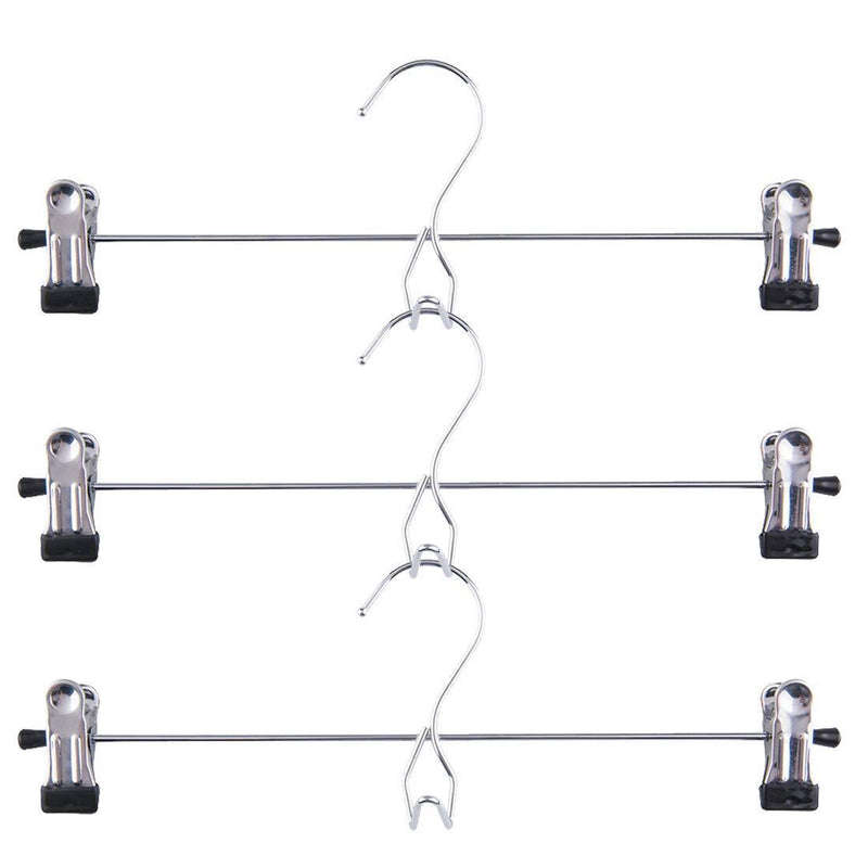 Tosnail 12 Pack Add-On Hangers Stackable Hangers Metal Pants Skirt Hangers Cascading Hangers with 2-Adjustable Clips