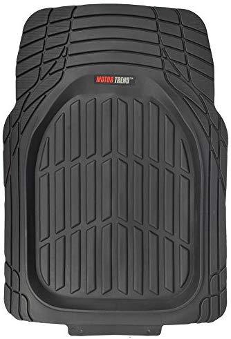 Motor Trend MT-923-GR Flextough Contour Liners - Deep Dish Heavy Duty Rubber Floor Mats for Car Suv Truck and Van - All Weather Protection, Gray