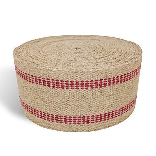 Red Upholstery Craft Jute Webbing, 11 lbs 3.5" x 10Yd and 20 Yd Rolls (20 yd)