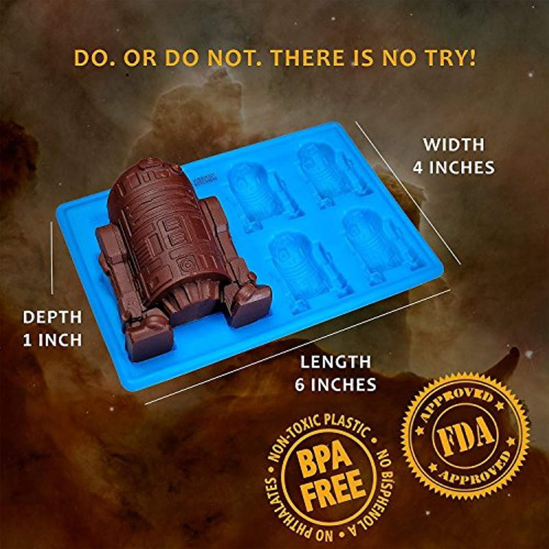 Set of 8 Star Wars Silicone Ice Cube Molds ! Candy Chocolate Baking Molds with Novelty Yoda Tray. Create Cake Toppers, Jello, Soaps, Candles and Bath Bombs - Best Gift with E-book by Vibrant Kitchen