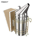 Hoont Commercial Grade Bee Smoker for Beekeeping – Heavy Duty Stainless Steel with Metal Heat Shield and Metal Hook – Superior Airflow Bellow and Excellent Smoke Output