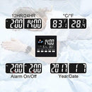Digital Alarm Clock Led Desk Clock with Date Temperature humidity meter Backlight & Weather Channel Portable Travel