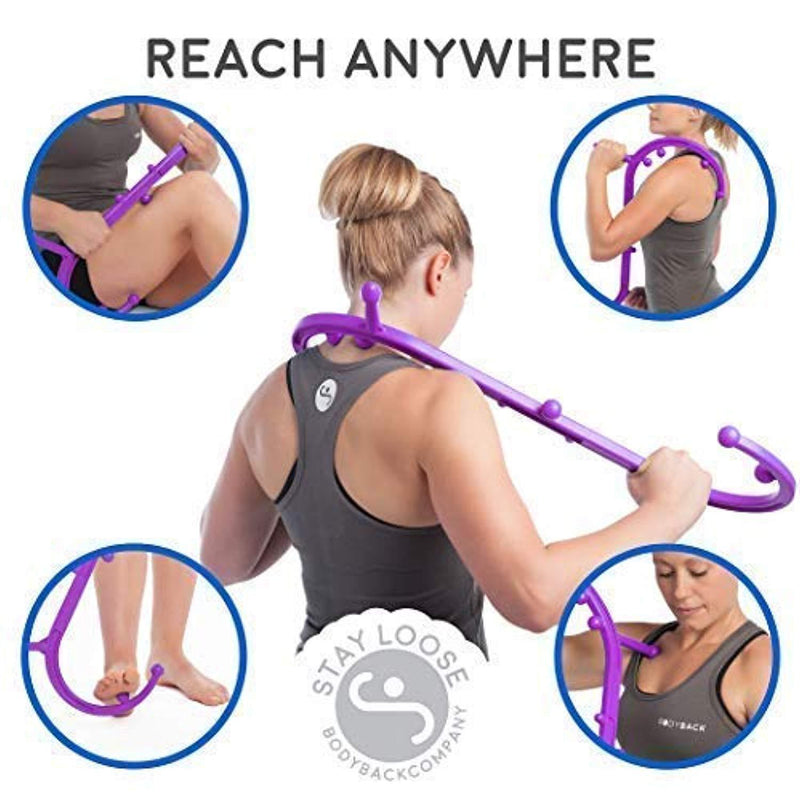 Body Back Buddy Self Massage Tool with Usage Poster - Back, Neck, Shoulder, Leg & Feet Trigger Point Therapy & Deep Tissue Massager by Body Back Company (Full-Sized Purple)