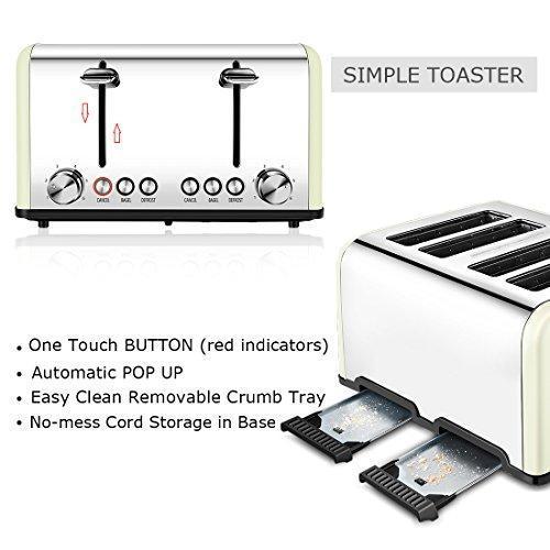 2 Slice Toaster, CUSIBOX Extra Wide Slots Stainless Steel Toaster with 7 Bread Browning Settings, REHEAT/DEFROST/CANCEL Function, 750W