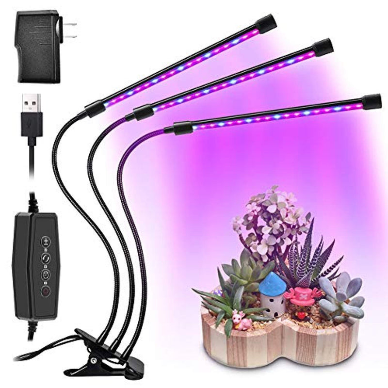 LED Plant Grow Light,Juzihao Growing Lamp Bulbs 27W 6 Dimmable Modes Grow Lamp,Timing Function 3/6/12H Timer 360 Degree Flexible Adjustable Gooseneck Growing Lights for Indoor Plants Greenhouse