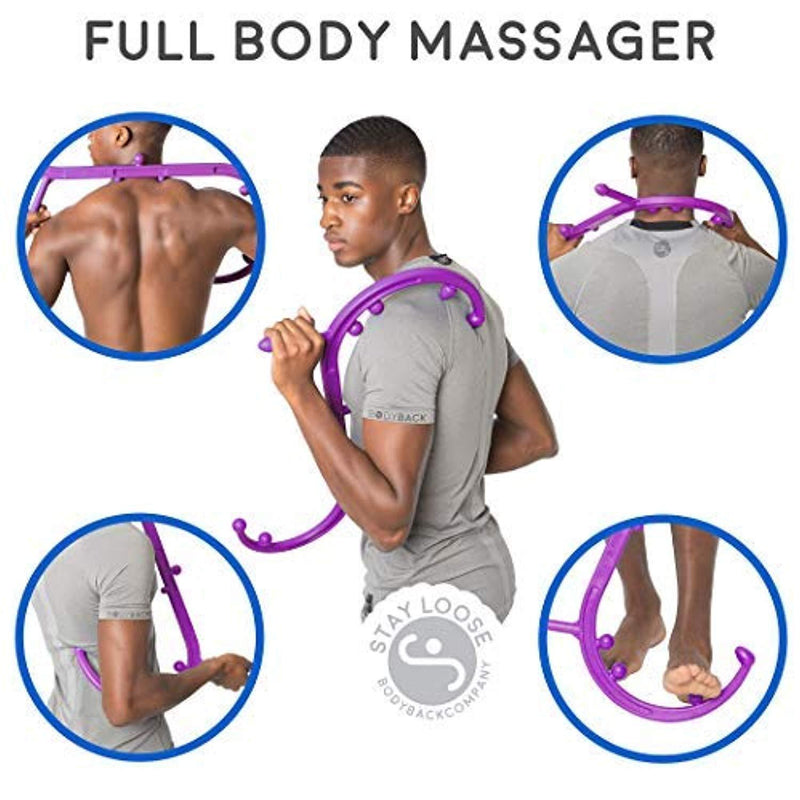 Body Back Buddy Self Massage Tool with Usage Poster - Back, Neck, Shoulder, Leg & Feet Trigger Point Therapy & Deep Tissue Massager by Body Back Company (Full-Sized Purple)