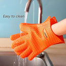 BBQ Gloves Silicone Heat Resistant BBQ Grill Gloves Great for Barbeque, Oven, Cooking, Frying, Baking, Smoking, Potholder, FDA Approved and BPA Free (Tong included)