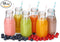 12 Pack - 11 Oz Glass Milk Bottles, 24 Metal Twist Lids and 12 Colorful Paper Straws - Reusable Vintage Dairy Bottles- Milk Bottles for Parties, Weddings, BBQ, Picnics.