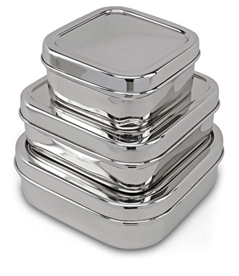 Lifestyle Block Eco-Friendly Stainless Steel Snack Container - Small