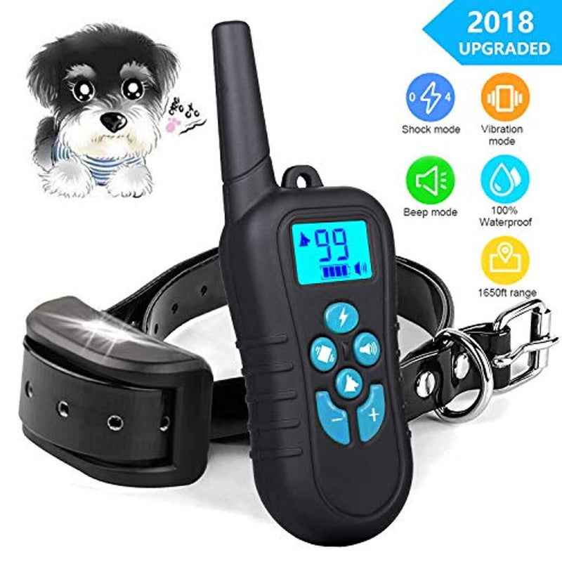 LINNSE Shock Collar for Dogs, Dog Training Collar with 1650ft Remote Control 100% Waterproof and Rechargeable Dog Shock Collar with Remote Dogs