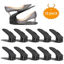 Amzdeal Shoe Slots (10 PCS) Adjustable Shoe Organizer 3-Level Height Durable Stacker Organizer Shoe Racks Space Holder Savor Shoe Storage for Home