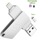 iOS Flash Drive for iPhone Photo Stick 32GB Memory Stick USB 3.0 External Storage Lightning Memory Stick for iPhone iPad Android Type c and Computers