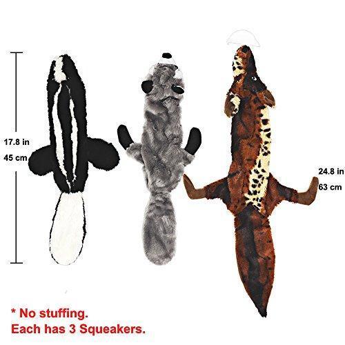 Jalousie 5 Pack Dog Squeaky Toys Three no Stuffing Toy and Two Plush with Stuffing for Small Medium Large Dog Pets