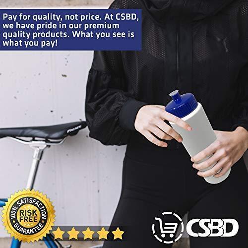 CSBD 32oz Sports Water Bottles, 4 Pack, Reusable No BPA Plastic, Pull Top Leakproof Drink Spout, Blank DIY Customization for Business Branding, Fundraises, or Fitness