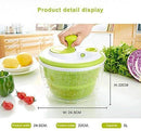 DenSan Crank Handle & Locking Lid Multifunction 4.5 Quart Manual Good Grips Vegetables Dryer Dry Off Drain Quick Filter Lettuce vegetable Salad Spinner(Green)
