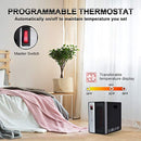 Portable Space Heater, 1500W Electric Heater with 3 Modes, Timer Setting, Remote Control Portable Cabinet Heater Intelligent Programmable Thermostat, Energy-Saving Indoor Infrared Heater for Home