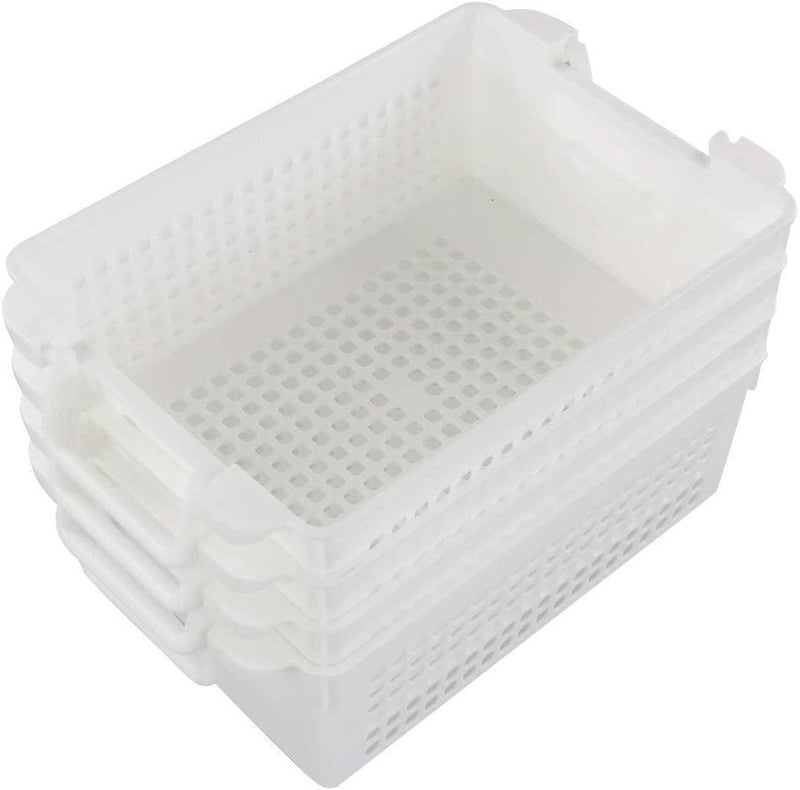 Saedy Black Plastic Basket Trays for Files, Letters, Documents, Set of 6