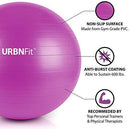 URBNFit Exercise Ball (Multiple Sizes) for Fitness, Stability, Balance & Yoga - Workout Guide & Quick Pump Included - Anti Burst Professional Quality Design