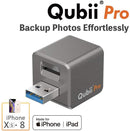 Flash Drive for iPhone, Qubii Pro Auto Backup Photos & Videos, Photo Stick for iPhone, Photo Storage Device for iPhone & iPad【microSD Card Not Included】- Space Gray