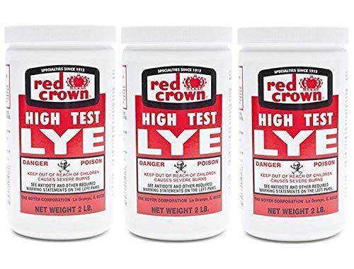 Red Crown High Test Lye for Soap Making Case of 3-2 Lb. Packages