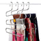 Elover Pants Hangers [4 Pack] S-Type Stainless Steel Multi Layers Jeans Hangers, Multi-Purpose Closet Storage Organizer for Pants Jeans Tie Scarf Towel Clothes, Space Saving Storage Rack