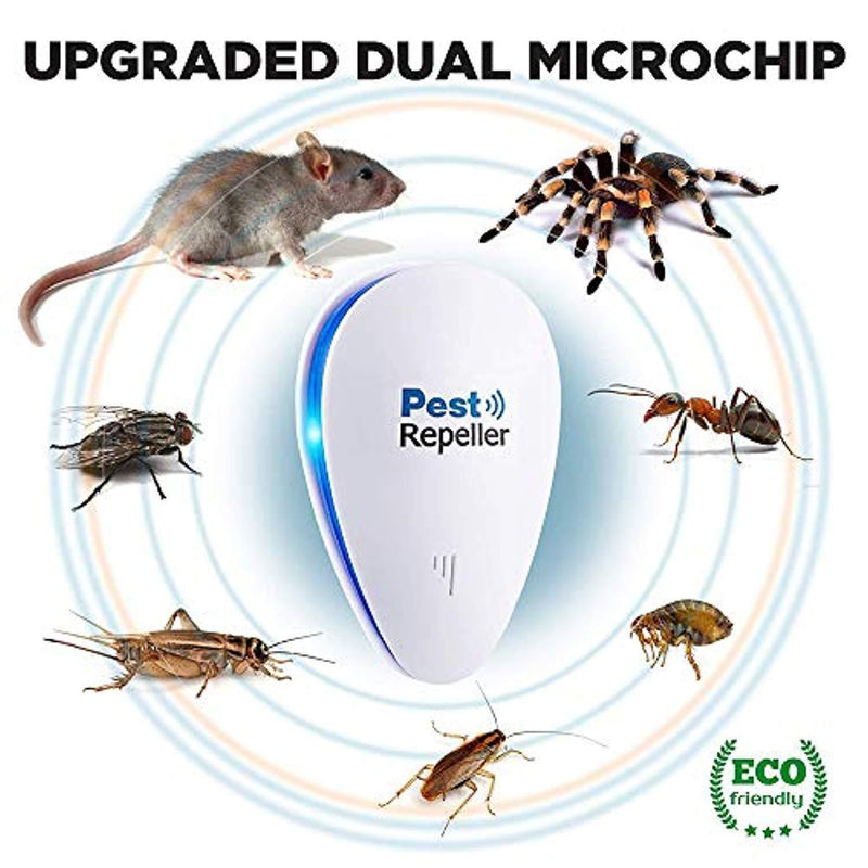 JALL Upgraded Ultrasonic Pest Repeller Plug in Pest Control, Set of 4 Electric Repellent for Cockroach, Mosquito, Mice, Rat, Roach, Spider, Flea, Ant, Fly, Bed Bugs, No Traps Poison & Spraye