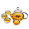 The Sunrise*Glass Filtering Tea Maker Teapot with a Warmer and 6 Tea Cups (25*15*11cm, red1) (6 round cup)