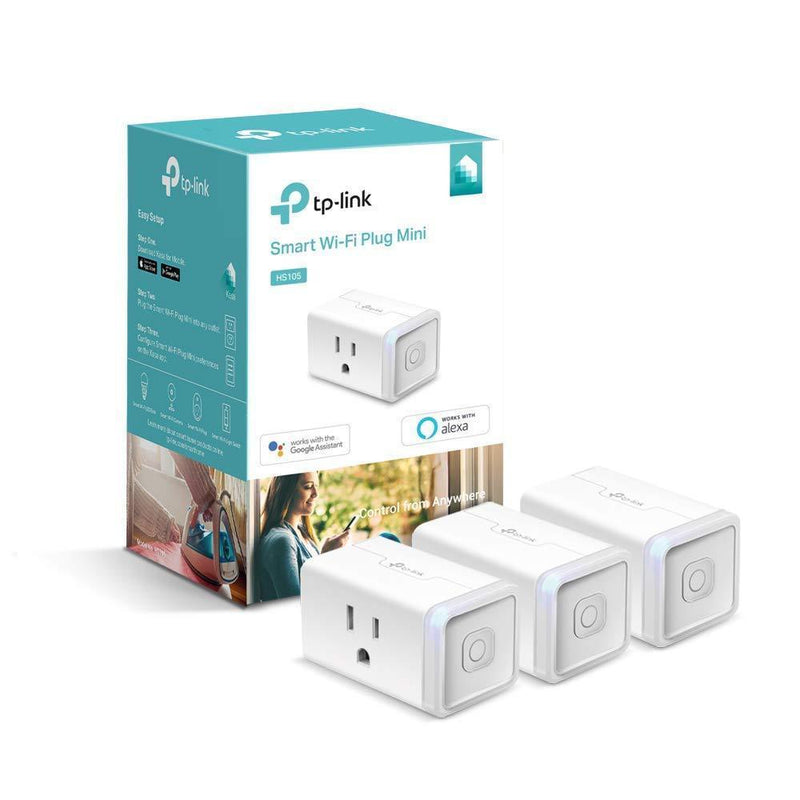 TP-LINK HS105P3 Kasa Smart Plug Mini, WiFi Enabled (3-Pack) Control your Devices from Anywhere, No Hub Required, Compact Design, Works With Alexa and Google Assistant White