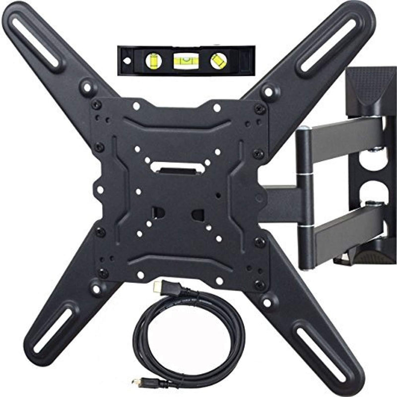 VideoSecu ML531BE TV Wall Mount for Most 27"-55" LED LCD Plasma Flat Screen Monitor up to 88 lb VESA 400x400 with Full Motion Swivel Articulating 20 in Extension Arm, HDMI Cable & Bubble Level WP5